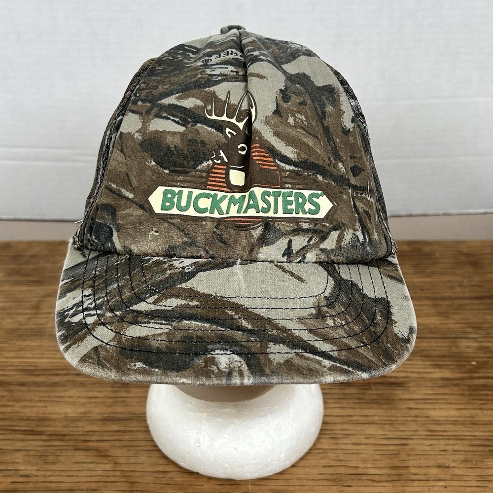 Buckmasters Realtree Camouflage Trucker Mesh VTG  Made In USA Snapback Hat